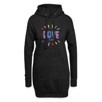 Mois de la fierté LGBT - Love is Love - Sweat-shirt à capuche long Femme - noir - Devant