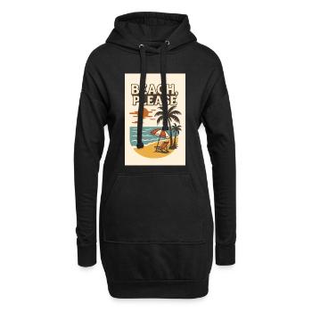 Beach, Please - Hoodie-Kleid - Schwarz - Vorne