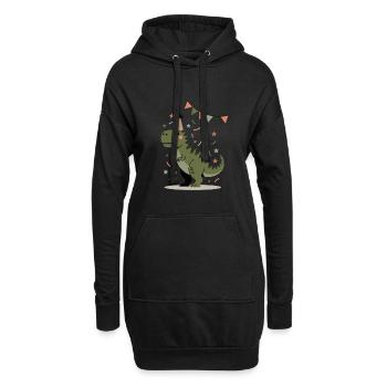 Dino Fête d’anniversaire T-Rex Design Enfants - Sweat-shirt à capuche long Femme - noir - Devant