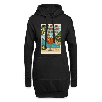 Italienischer Spritz Cartoon Design - Hoodie-Kleid - Schwarz - Vorne