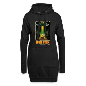 Porc de l’espace - Sweat-shirt à capuche long Femme - noir - Devant