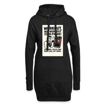 Weniger schnappen, mehr heben - Hoodie-Kleid - Schwarz - Vorne