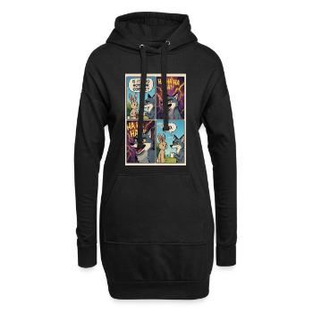 Trop chaud bande dessinée blague sur le café - Cadeau drôle - Sweat-shirt à capuche long Femme - noir - Devant