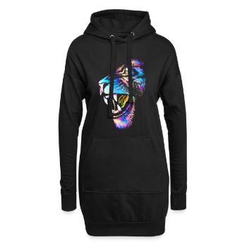 Lion - Tête de Lion - Chat Sauvage Coloré Tête de Chat - Sweat-shirt à capuche long Femme - noir - Devant