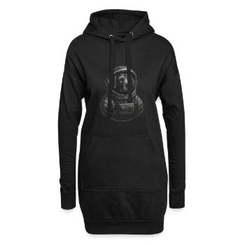 Hund Welpe im Astronautenanzug Astronaut - Hoodie-Kleid - Schwarz - Vorne