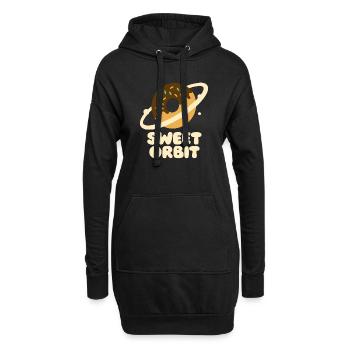 Süßer Orbit Donutplanet - Hoodie-Kleid - Schwarz - Vorne