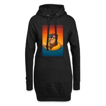 Monterey Bay aquarium loutre chemise loutre chemise loutre mer - Sweat-shirt à capuche long Femme - noir - Devant