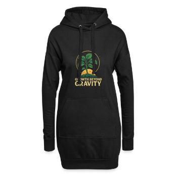 « Plante mystique – Art de la nature à la mode » - Sweat-shirt à capuche long Femme - noir - Devant