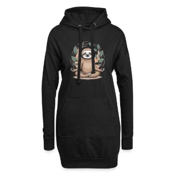Méditation Zen Paresseuse - Sweat-shirt à capuche long Femme - noir - Devant