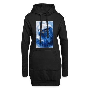 Illustration eines Adlers - Hoodie-Kleid - Schwarz - Vorne