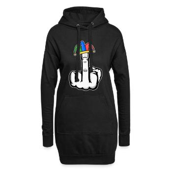 Mittelfinger Stingerfinger Karneval - Hoodie-Kleid - Schwarz - Vorne
