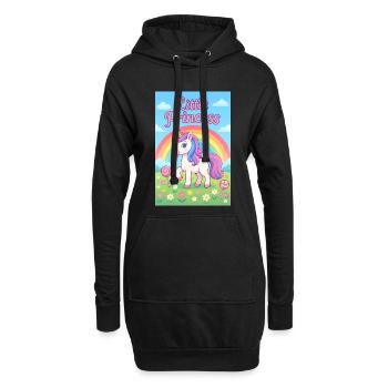 Petite Licorne Arc-en-Ciel - Sweat-shirt à capuche long Femme - noir - Devant