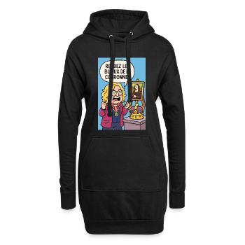 Karikatur Diebstahl des Louvre Pierre Jean. - Hoodie-Kleid - Schwarz - Vorne