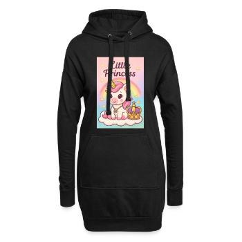 Petite Licorne Princesse - Sweat-shirt à capuche long Femme - noir - Devant