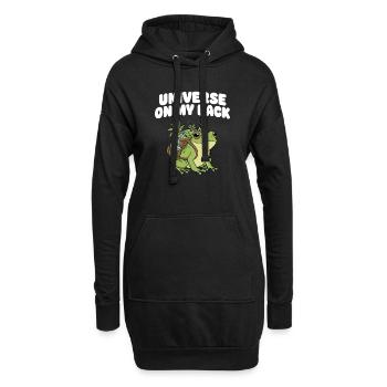 Universum auf meinem Rücken - Hoodie-Kleid - Schwarz - Vorne