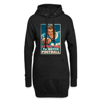 Football américain - Sweat-shirt à capuche long Femme - noir - Devant