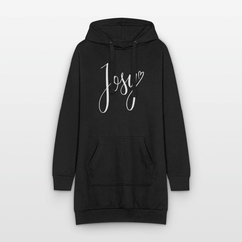 Josy Script Conception de cœurs Sweat-shirt à capuche long Femme