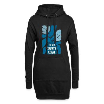 In My Growth Era – Positiver Floraler Spruch - Hoodie-Kleid - Schwarz - Vorne
