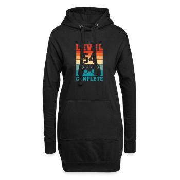 54. Geburtstag Level 54 Complete 54 Jahre Gamer - Hoodie-Kleid - Schwarz - Vorne