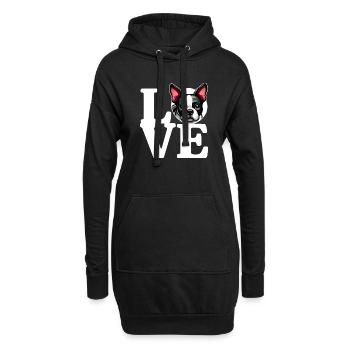 J’ADORE Boston Terrier Chien Amateur de Chiens Drôle - Sweat-shirt à capuche long Femme - noir - Devant