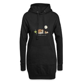 nen Scheiss muss ich frecher Spruch - Hoodie-Kleid - Schwarz - Vorne