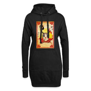 Mr Boom Cat - Sweat-shirt à capuche long Femme - noir - Devant