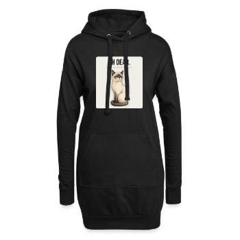OH DEAR Sarcastic Cat Design - Hoodie-Kleid - Schwarz - Vorne