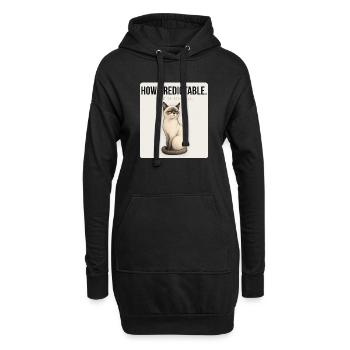 HOW PREDICTABLE Sarcastic Cat Design - Hoodie-Kleid - Schwarz - Vorne