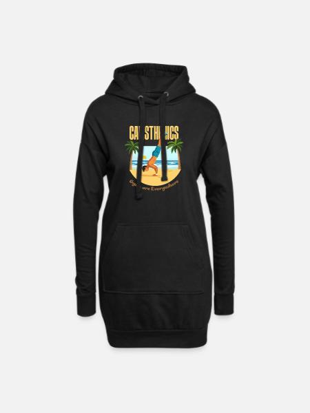 Calisthenics on the beach - Hoodie Dress - black