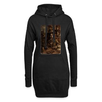 Jägerstolz - Deutsch Langhaar - Hoodie-Kleid - Schwarz - Vorne