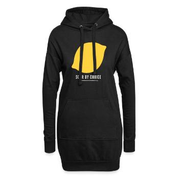 Sour by Choice Zitronen-Logo - Hoodie-Kleid - Schwarz - Vorne