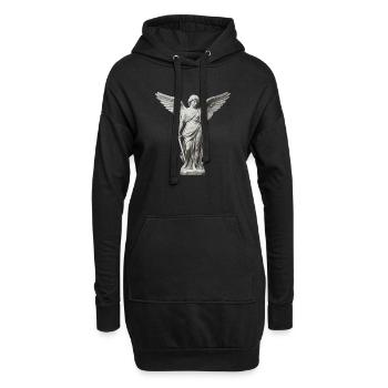 Winged Guardian Angel with Sword - Hoodie Dress - black - Front