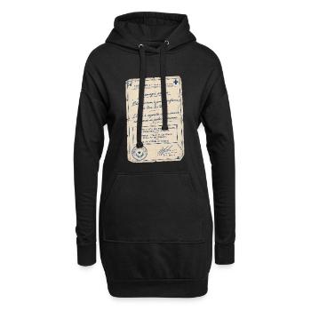 Fausse ordonnance vintage humoristique sur la cour - Sweat-shirt à capuche long Femme - noir - Devant