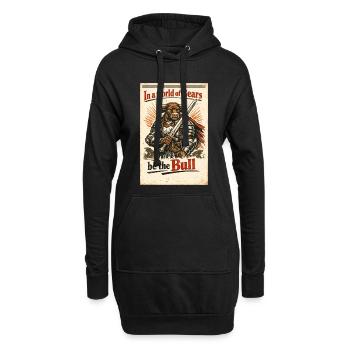 Dans un monde où les ours sont le taureau – Trading Design - Sweat-shirt à capuche long Femme - noir - Devant