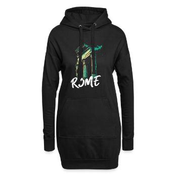 Rom, historische Stadt - Hoodie-Kleid - Schwarz - Vorne