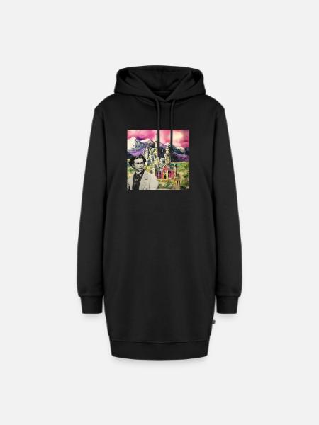 Ludwig und Neuschwanstein - Hoodie-Kleid - Schwarz
