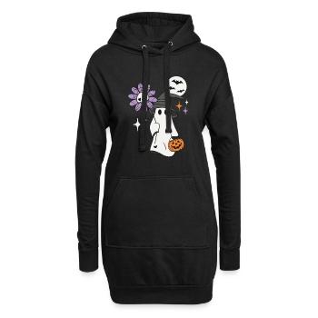 Halloween Geist Kürbis Süßes oder Saures - Hoodie-Kleid - Schwarz - Vorne
