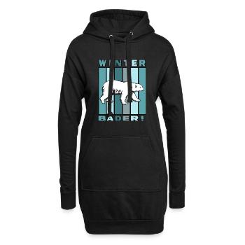 eisbad eisbär winterbader eisbademeister anbaden - Hoodie-Kleid - Schwarz - Vorne