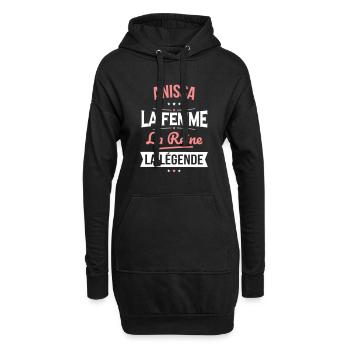 Anissa - La Femme - La Reine - La Légende - Sweat-shirt à capuche long Femme - noir - Devant
