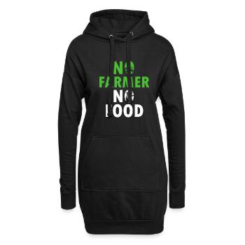 No Farmer No Food Bauer Landwirtschaft Bauernhof - Hoodie-Kleid - Schwarz - Vorne