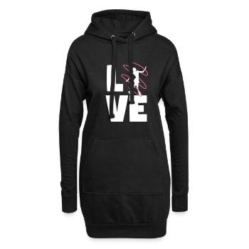 Eiskunstläuferin Love Eiskunstlaufen Schlittschuh - Hoodie-Kleid - Schwarz - Vorne