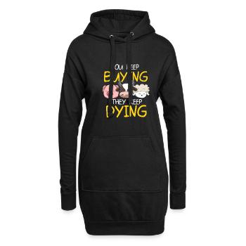 Tierrechte Tierschutz Vegan Vegetarier Tierfreund - Hoodie-Kleid - Schwarz - Vorne