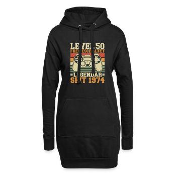 Level 50 freigeschaltet Legendär seit 1974 - Hoodie-Kleid - Schwarz - Vorne