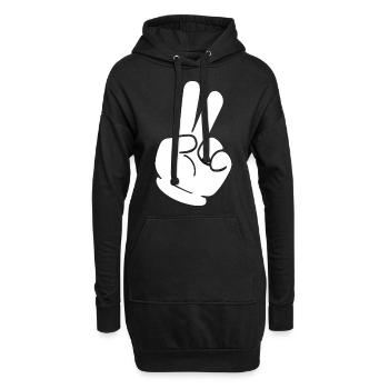 PEACE - Sweat-shirt à capuche long Femme - noir - Devant
