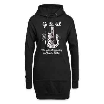 Streicher-Serenaden: Gitarristen feiern Gitarre - Hoodie-Kleid - Schwarz - Vorne