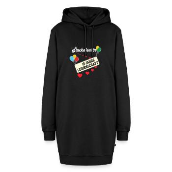 Stuckateurin 10 jähriges Jubiläum StuckateurJubi - Hoodie-Kleid - Schwarz - Vorne