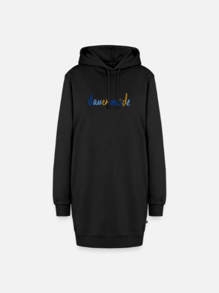dauer müde - Hoodie-Kleid - Schwarz