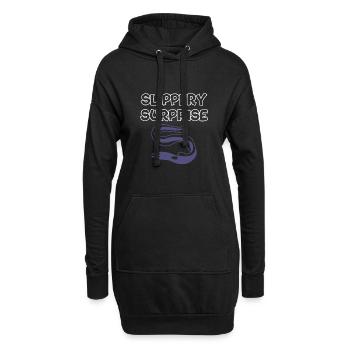 Anguille glissante surprise de pêche à l'anguille - Sweat-shirt à capuche long Femme - noir - Devant