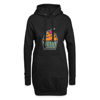 Nourriture de petit gâteau délicieux cadeau de bonbons logo - Sweat-shirt à capuche long Femme - noir - Devant