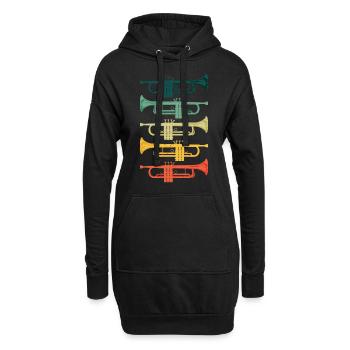 Cool Trompetenband Musiker Jazz Musik - Hoodie-Kleid - Schwarz - Vorne